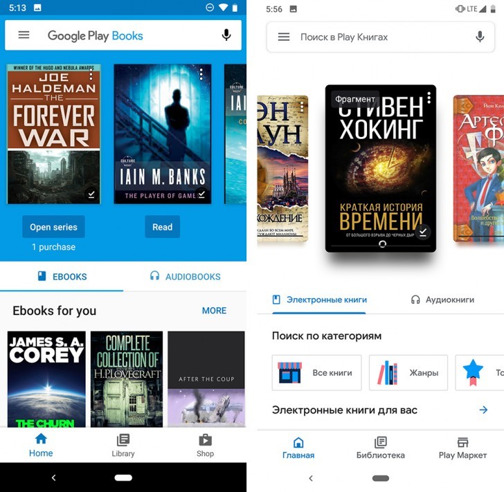 Layar aplikasi Google Play Books dengan filter 'Free Books' aktif di tab toko buku.